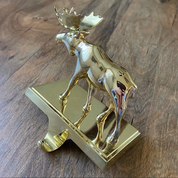 Brass Moose Christmas Stocking Holder - Picture 10 of 12